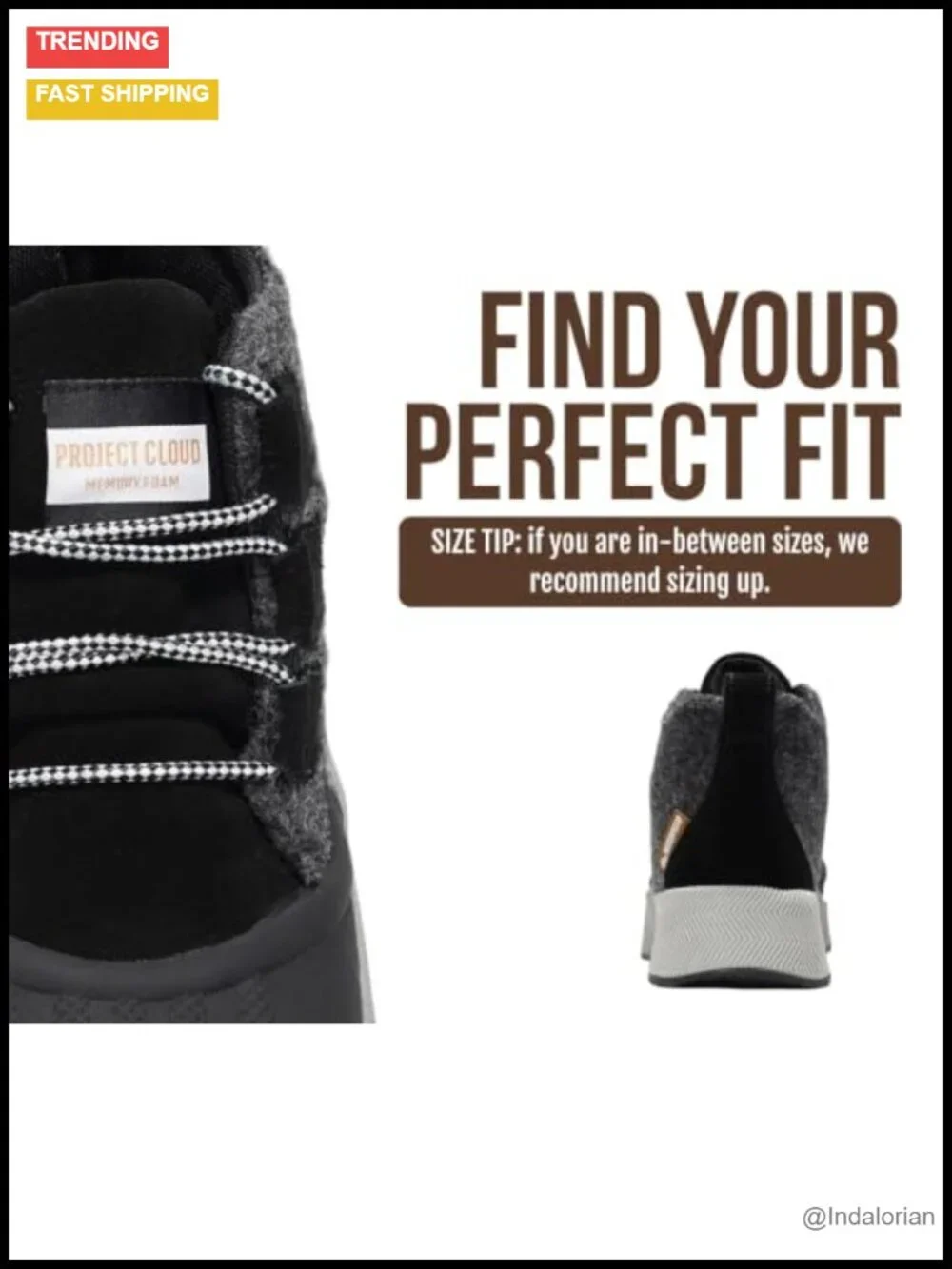 Waterproof Snow Boots Memory Foam Non-Slip Lace-Up Ankle Boots